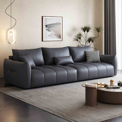 Italian light luxury waterproof cow skin baby velvet fabric art living room corner simple three or four people straight row combination sofa