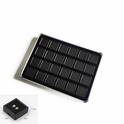 Lightweight Aluminum Tray with Clear Plastic Gemstone Box – Velvet-Flocked Sponge Insert,