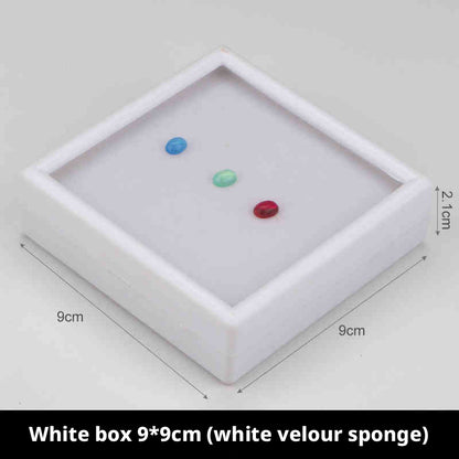 10pcs Gemstone Display Box with Clear Lid and Sponge for Loose Stones and Jewelry