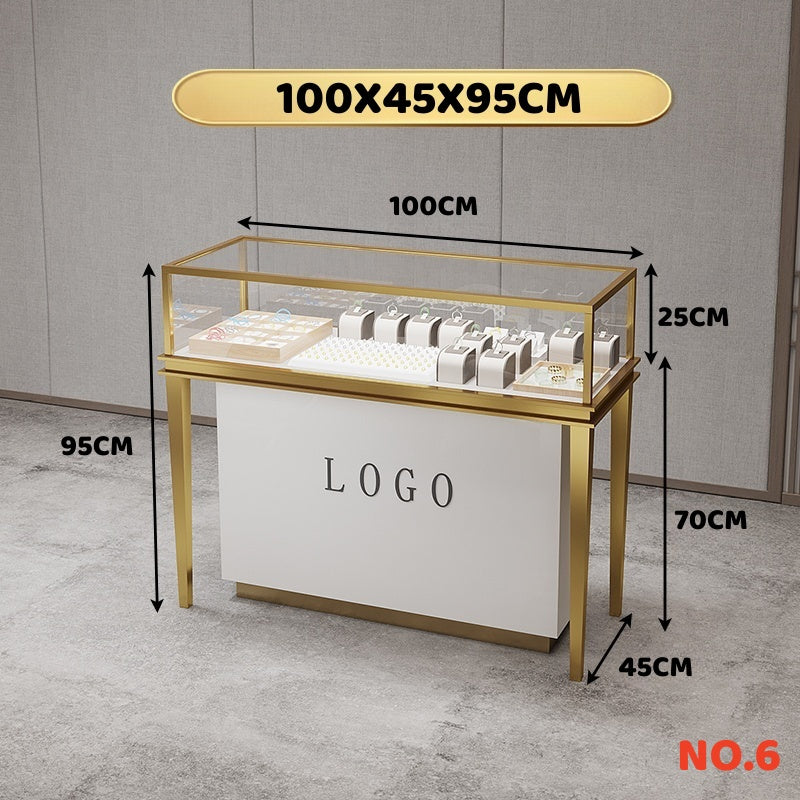 Stainless steel:  Jewelry display case,Glass jewelry cabinet,Retail jewelry showcase,Countertop jewelry display