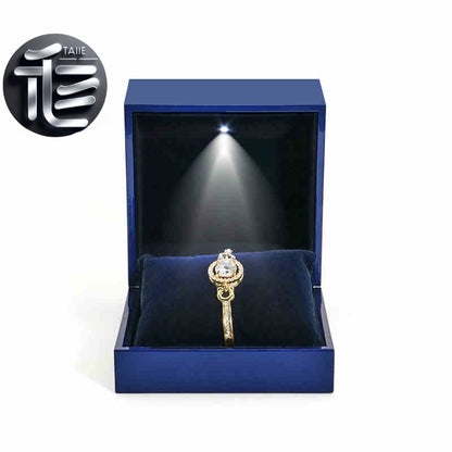 5pcs Navy Blue LED Jewelry Box with Velvet Interior for Ring and Necklace