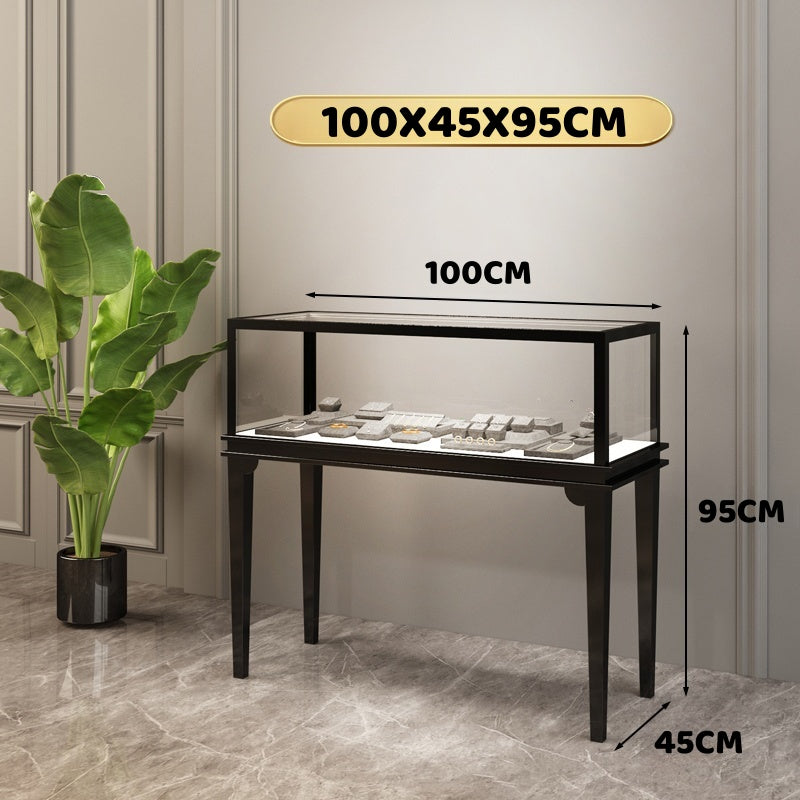 Jewelry display case,Glass jewelry cabinet,Retail jewelry showcase,Countertop jewelry display,Lockable jewelry case,LED jewelry cabinet