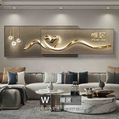 Modern light luxury living room decorative painting backed by mountains superimposed landscape wall painting advanced sense sofa background wall hanging painting