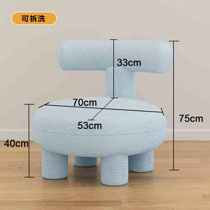 Small stool home modern simple lamb wool living room sofa children's stool light luxury round cream wind-sand hair stool