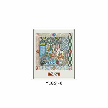 Love code silk scarf hanging painting light luxury high-end living room porch decorative painting European restaurant sofa background wall floor painting