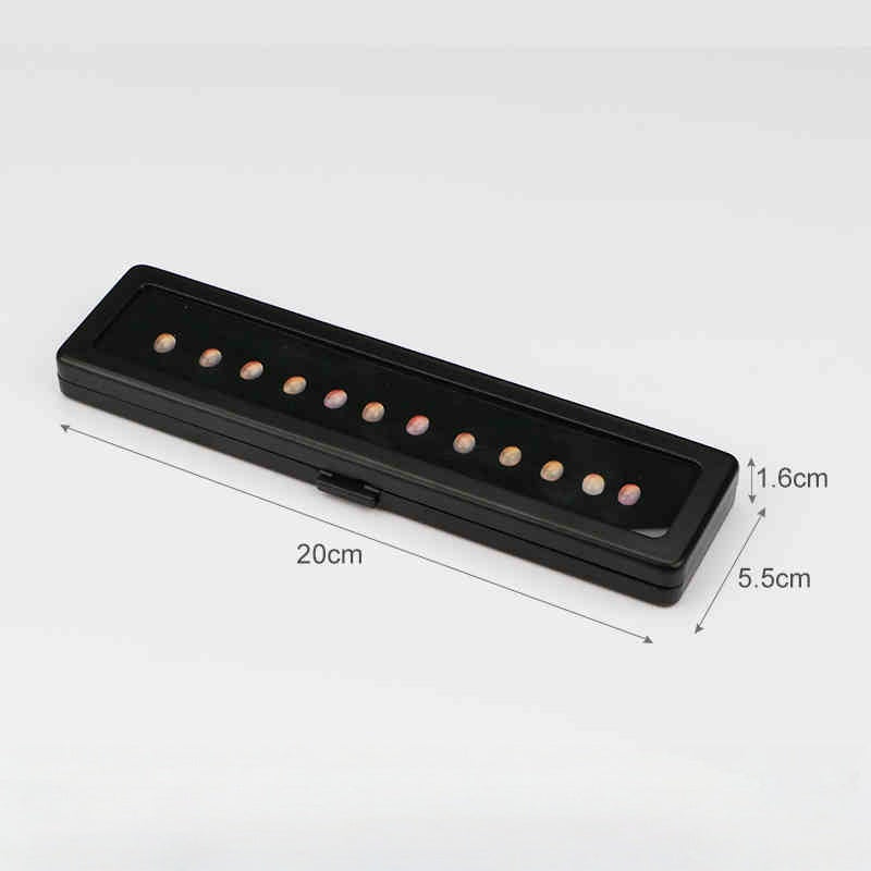 Metal Gemstone Display Box for Loose Stones, Silver-Plated Storage, Self-Locking Snap, Glass Top
