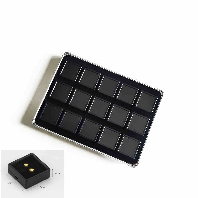 Lightweight Aluminum Tray with Clear Plastic Gemstone Box – Velvet-Flocked Sponge Insert,