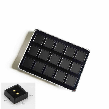 Lightweight Aluminum Tray with Clear Plastic Gemstone Box – Velvet-Flocked Sponge Insert,