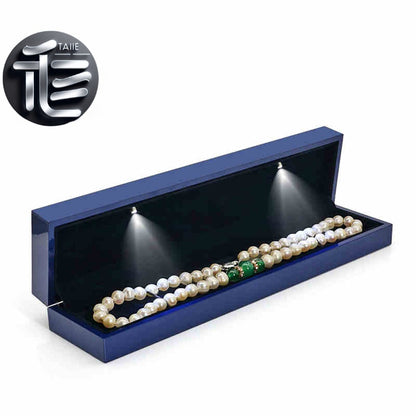 5pcs Navy Blue LED Jewelry Box with Velvet Interior for Ring and Necklace