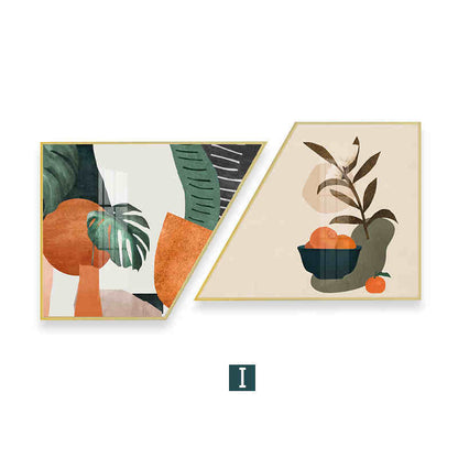 Dining room decoration painting gingko leaf golden dining room hanging painting double auspicious sofa after the living room fashion trend mural