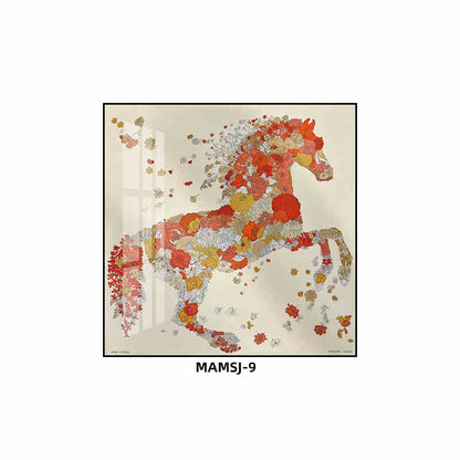 Love horse silk scarf hanging painting modern simple living room sofa background wall floor painting porch senior sense hanging painting light luxury