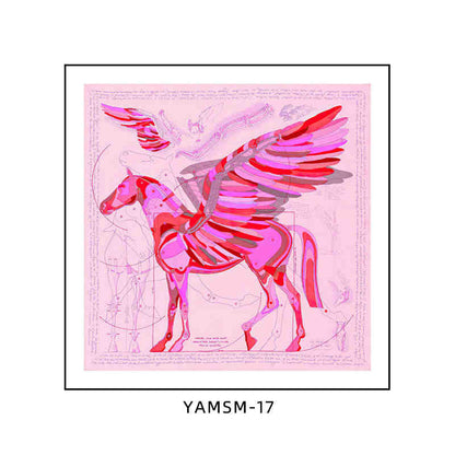Love horse silk scarf hanging painting mounted modern light luxury high-grade restaurant dining room decorative painting porch living room bedroom painting official