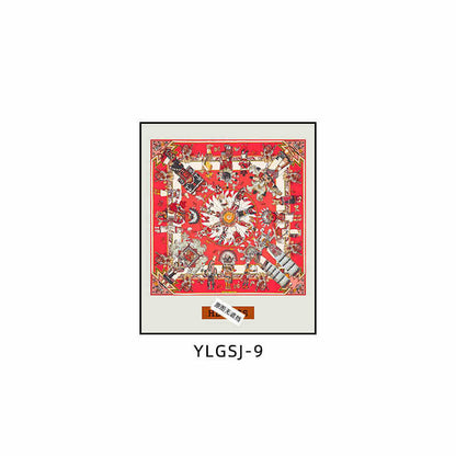 Love code silk scarf hanging painting light luxury high-end living room porch decorative painting European restaurant sofa background wall floor painting