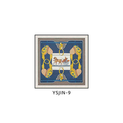 Love horse silk scarf decoration painting Shi high-end light luxury porch square horse hanging painting restaurant living room bedroom room landing