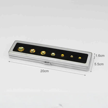 Metal Gemstone Display Box for Loose Stones, Silver-Plated Storage, Self-Locking Snap, Glass Top