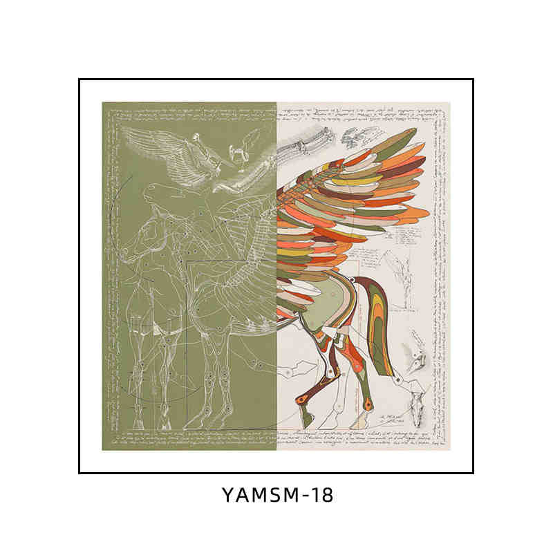 Love horse silk scarf hanging painting mounted modern light luxury high-grade restaurant dining room decorative painting porch living room bedroom painting official