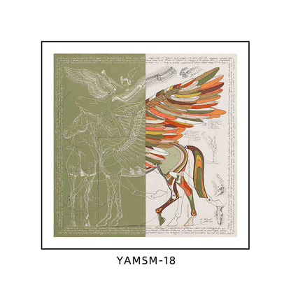 Love horse silk scarf hanging painting mounted modern light luxury high-grade restaurant dining room decorative painting porch living room bedroom painting official