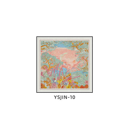 Love horse silk scarf decoration painting Shi high-end light luxury porch square horse hanging painting restaurant living room bedroom room landing