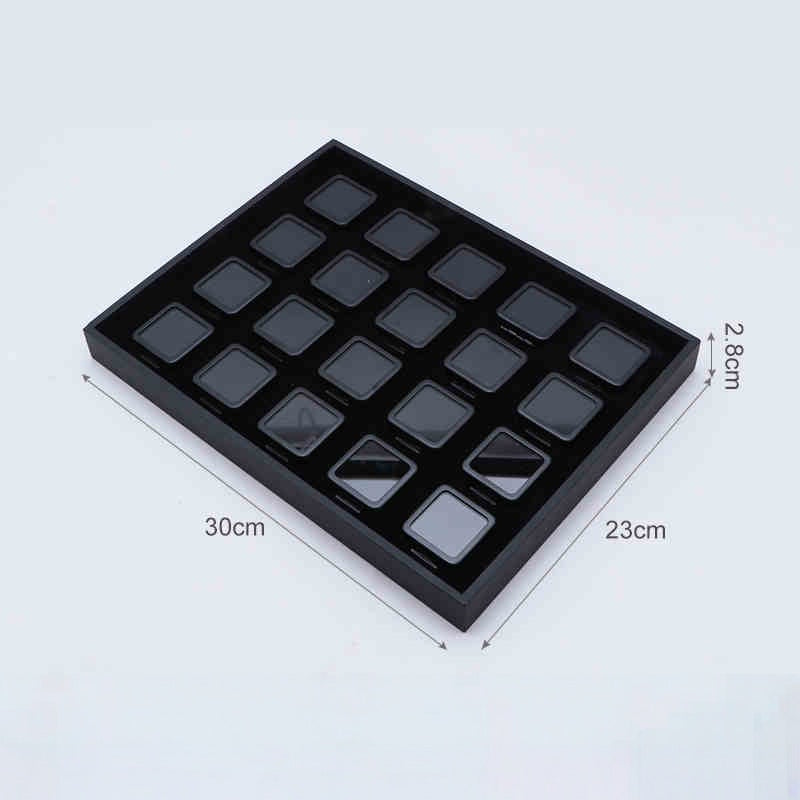 Metal Gemstone Display Box for Loose Stones, Silver-Plated Storage, Self-Locking Snap, Glass Top