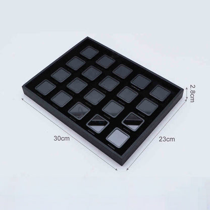 Metal Gemstone Display Box for Loose Stones, Silver-Plated Storage, Self-Locking Snap, Glass Top