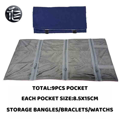 Jewelry Display Roll for Vendor, Foldable Cloth Organizer for Craft Show, Booth Supply