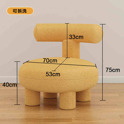 Small stool home modern simple lamb wool living room sofa children's stool light luxury round cream wind-sand hair stool