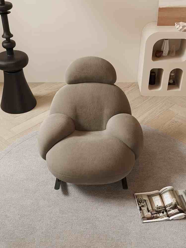 Rocking chair Home balcony lounge chair lounge chair living room sofa chair Internet celebrity single sofa lazy chair big white rocking chair