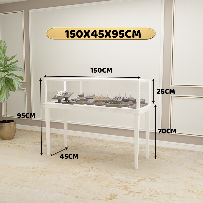 Jewelry display case,Glass jewelry cabinet,Retail jewelry showcase,Countertop jewelry display,Lockable jewelry case,LED jewelry cabinet