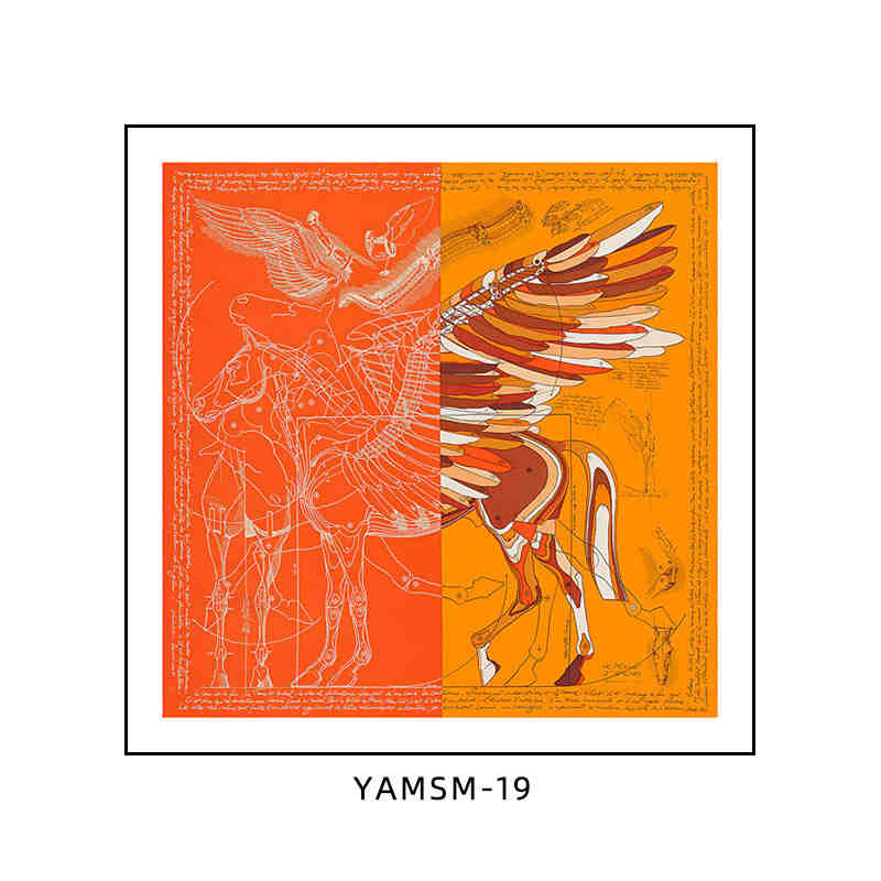 Love horse silk scarf hanging painting mounted modern light luxury high-grade restaurant dining room decorative painting porch living room bedroom painting official