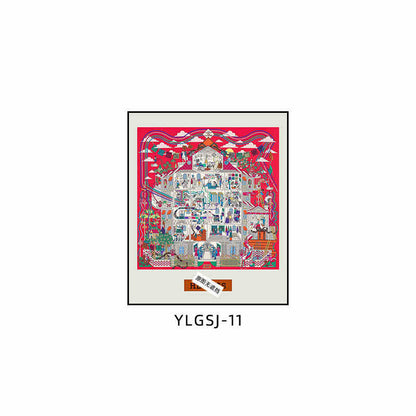 Love code silk scarf hanging painting light luxury high-end living room porch decorative painting European restaurant sofa background wall floor painting