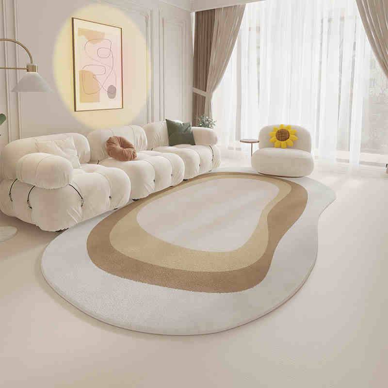 Cream wind special-shaped carpet living room light luxury luxury sofa home light green clouds irregular cushion bedroom