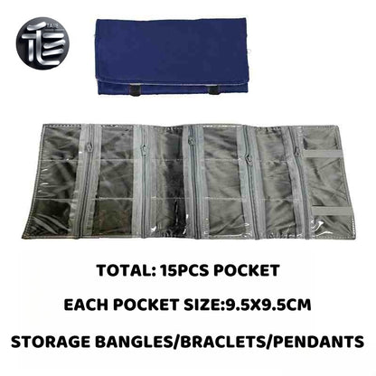 Jewelry Display Roll for Vendor, Foldable Cloth Organizer for Craft Show, Booth Supply