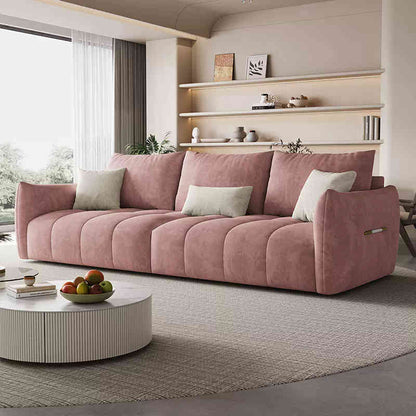 Italian light luxury waterproof cow skin baby velvet fabric art living room corner simple three or four people straight row combination sofa