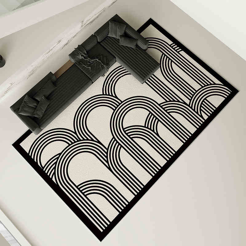 Grey carpet living room light luxury high-end high-end washable rub home sofa floor mat