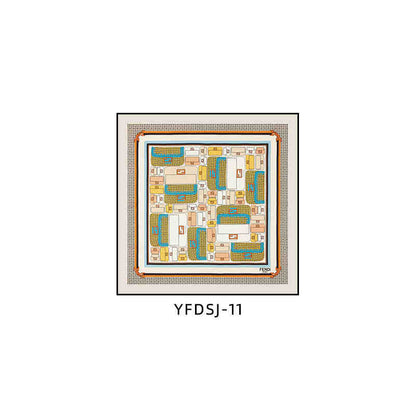 FEN DI di silk scarf decorative painting FEN modern light luxury senior sense square hanging painting restaurant dining room porch murals