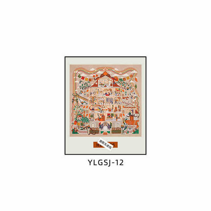 Love code silk scarf hanging painting light luxury high-end living room porch decorative painting European restaurant sofa background wall floor painting