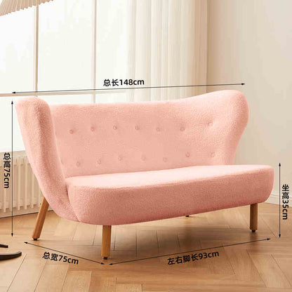 Lazy sofa chair Lamb velvet white ins wind net red balcony leisure long hair chair Nordic bedroom single chair