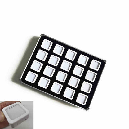 Lightweight Aluminum Tray with Clear Plastic Gemstone Box – Velvet-Flocked Sponge Insert,