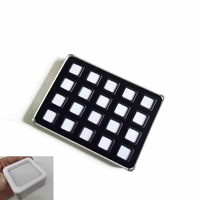 Lightweight Aluminum Tray with Clear Plastic Gemstone Box – Velvet-Flocked Sponge Insert,