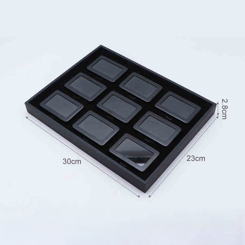 Metal Gemstone Display Box for Loose Stones, Silver-Plated Storage, Self-Locking Snap, Glass Top