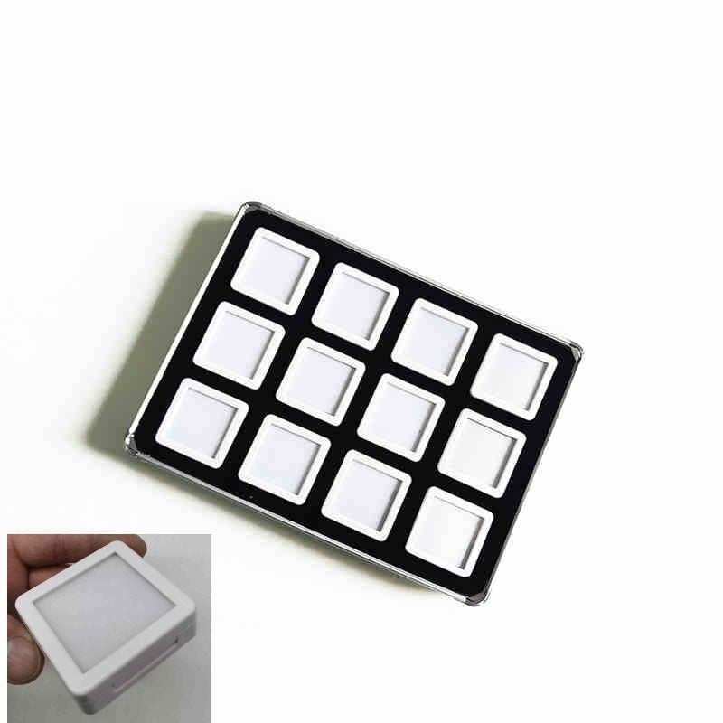 Lightweight Aluminum Tray with Clear Plastic Gemstone Box – Velvet-Flocked Sponge Insert,