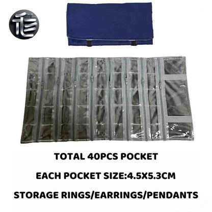 Jewelry Display Roll for Vendor, Foldable Cloth Organizer for Craft Show, Booth Supply