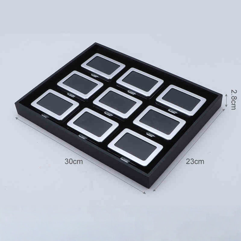 Metal Gemstone Display Box for Loose Stones, Silver-Plated Storage, Self-Locking Snap, Glass Top