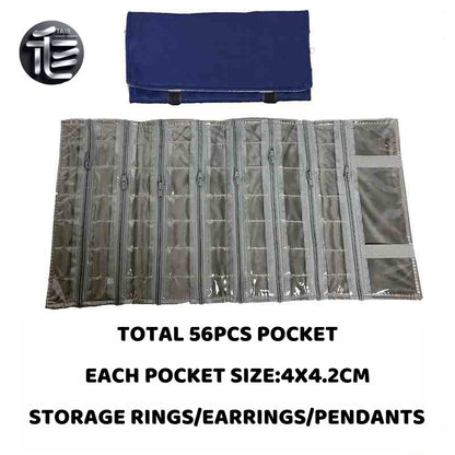 Jewelry roll,Jewelry travel case,Velvet jewelry roll,Jewelry pouch,Jewelry organizer for travel,Compact jewelry roll