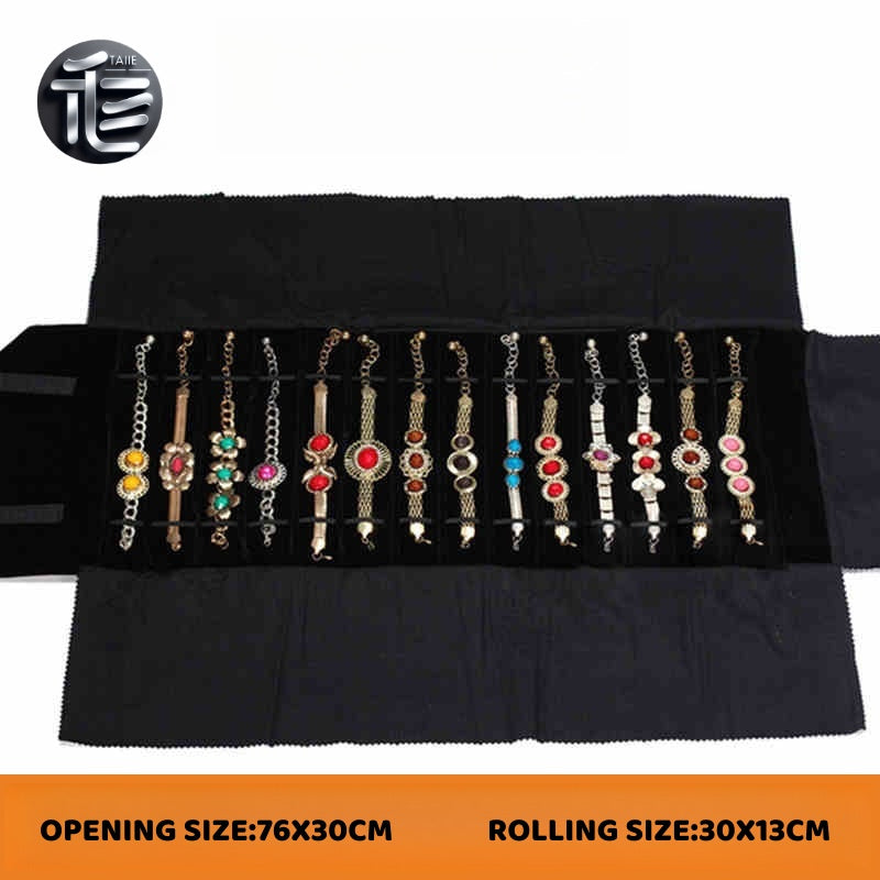 Jewelry roll,Jewelry travel case,Velvet jewelry roll,Leather jewelry organizer,Jewelry pouch,Compact jewelry roll