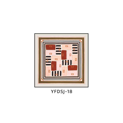FEN DI di silk scarf decorative painting FEN modern light luxury senior sense square hanging painting restaurant dining room porch murals