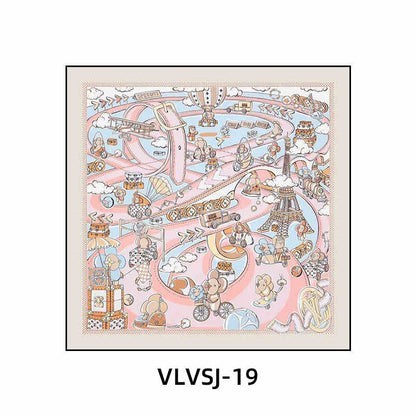 Silk scarf decoration painting modern light luxury high-end L painting V new clothing store cloakroom bedroom bedside hanging painting living room