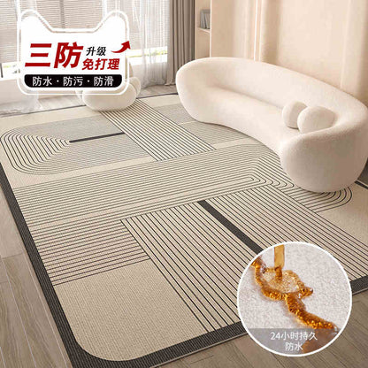 Cream wind carpet living room light luxury senior sense home sofa floor mat bedroom waterproof wash free wipe