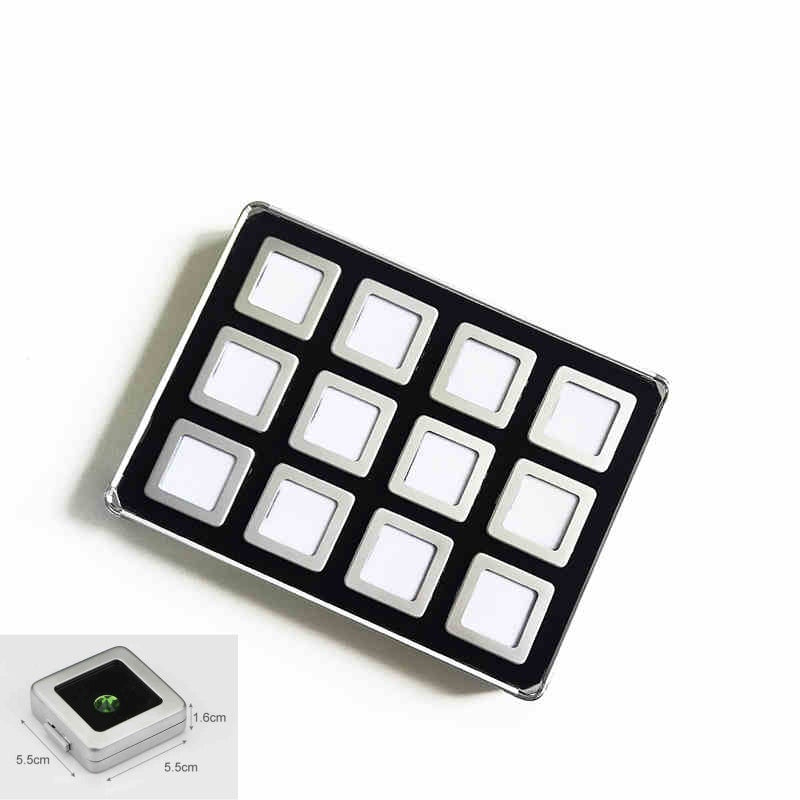 Lightweight Aluminum Tray with Clear Plastic Gemstone Box – Velvet-Flocked Sponge Insert,