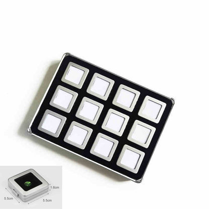 Lightweight Aluminum Tray with Clear Plastic Gemstone Box – Velvet-Flocked Sponge Insert,